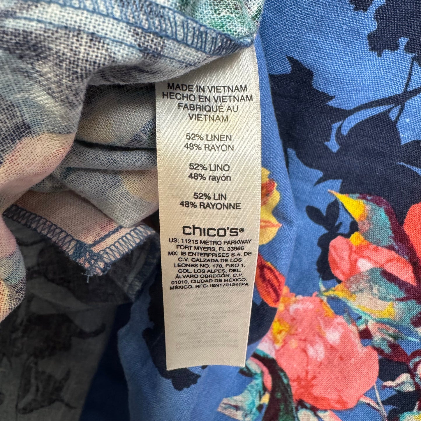 Linen Blend Jacket Other By Chicos In Floral Print, Size: Xl