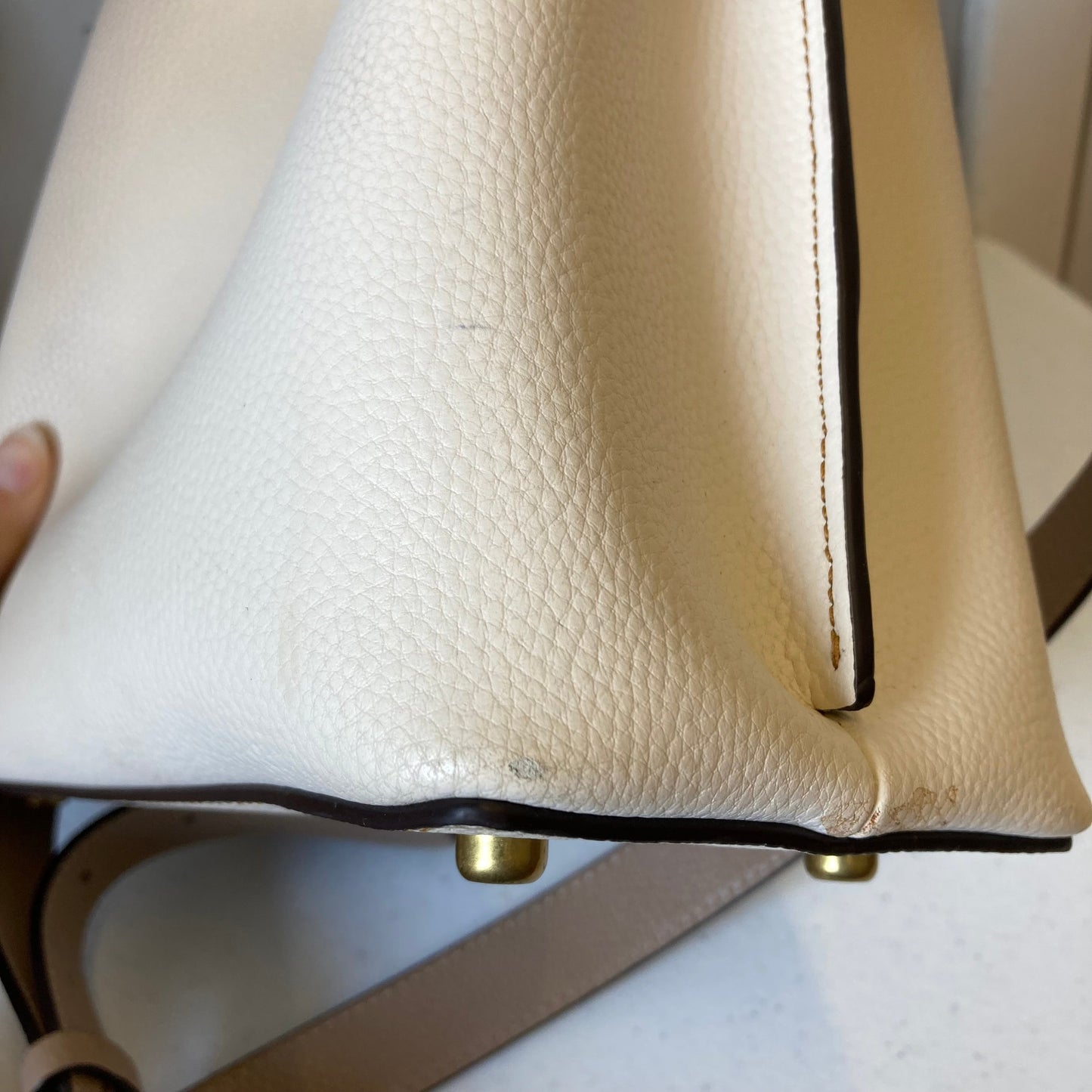 Handbag Designer By Coach In Beige, Size:Small