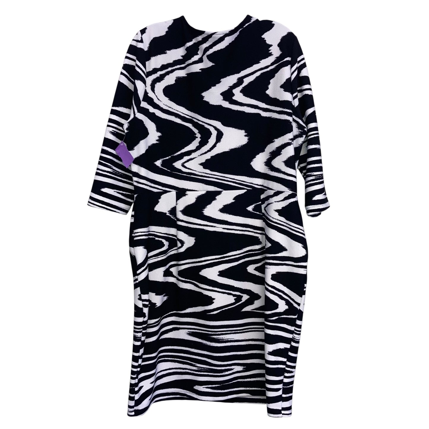 Dress Work By Cato In Black & White, Size:Xl