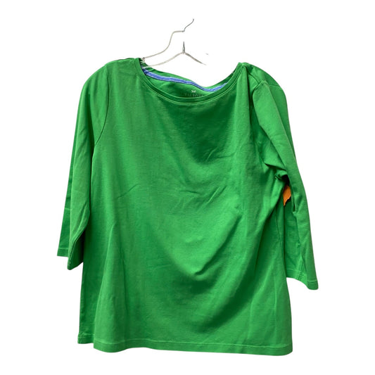 Top 3/4 Sleeve Basic By Talbots In Green, Size:Xl
