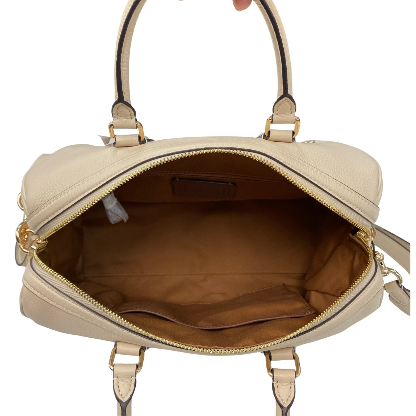 Handbag Designer By Coach In Cream, Size:Medium