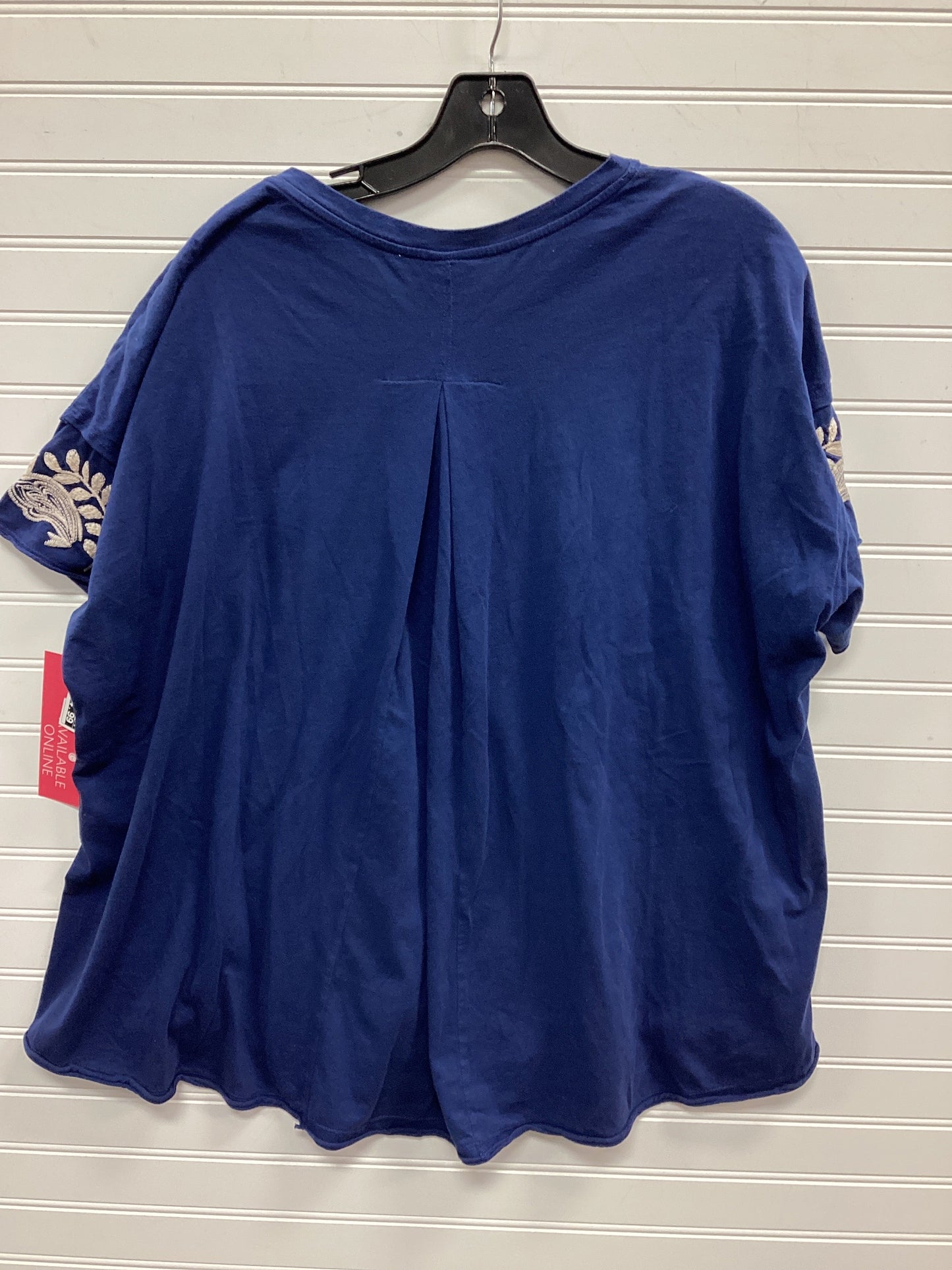 Top Ss By Johnny Was In Navy, Size:1X