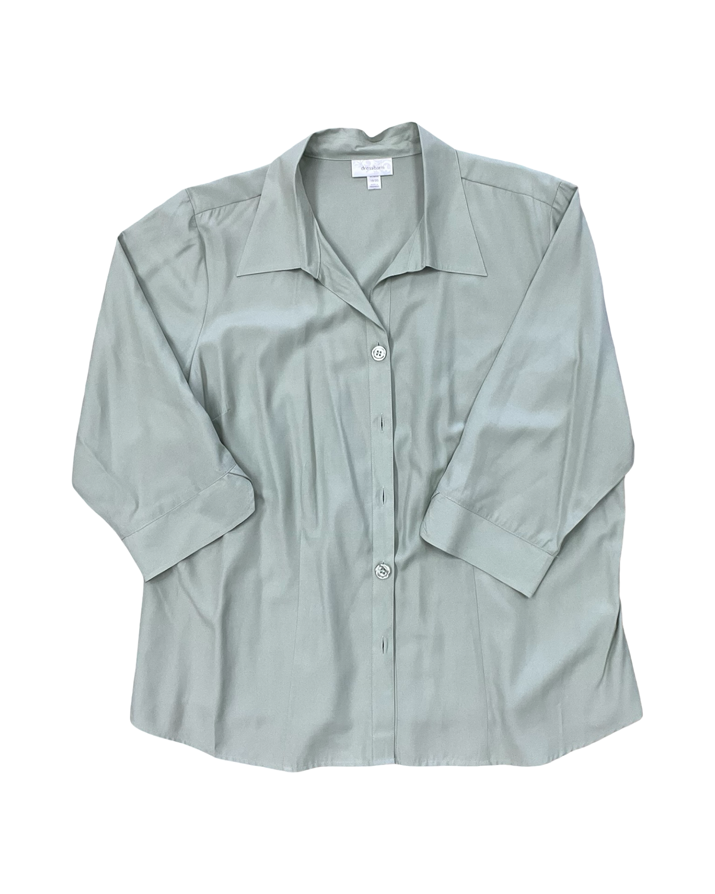 Top 3/4 Sleeve By Dressbarn In Green, Size:1X