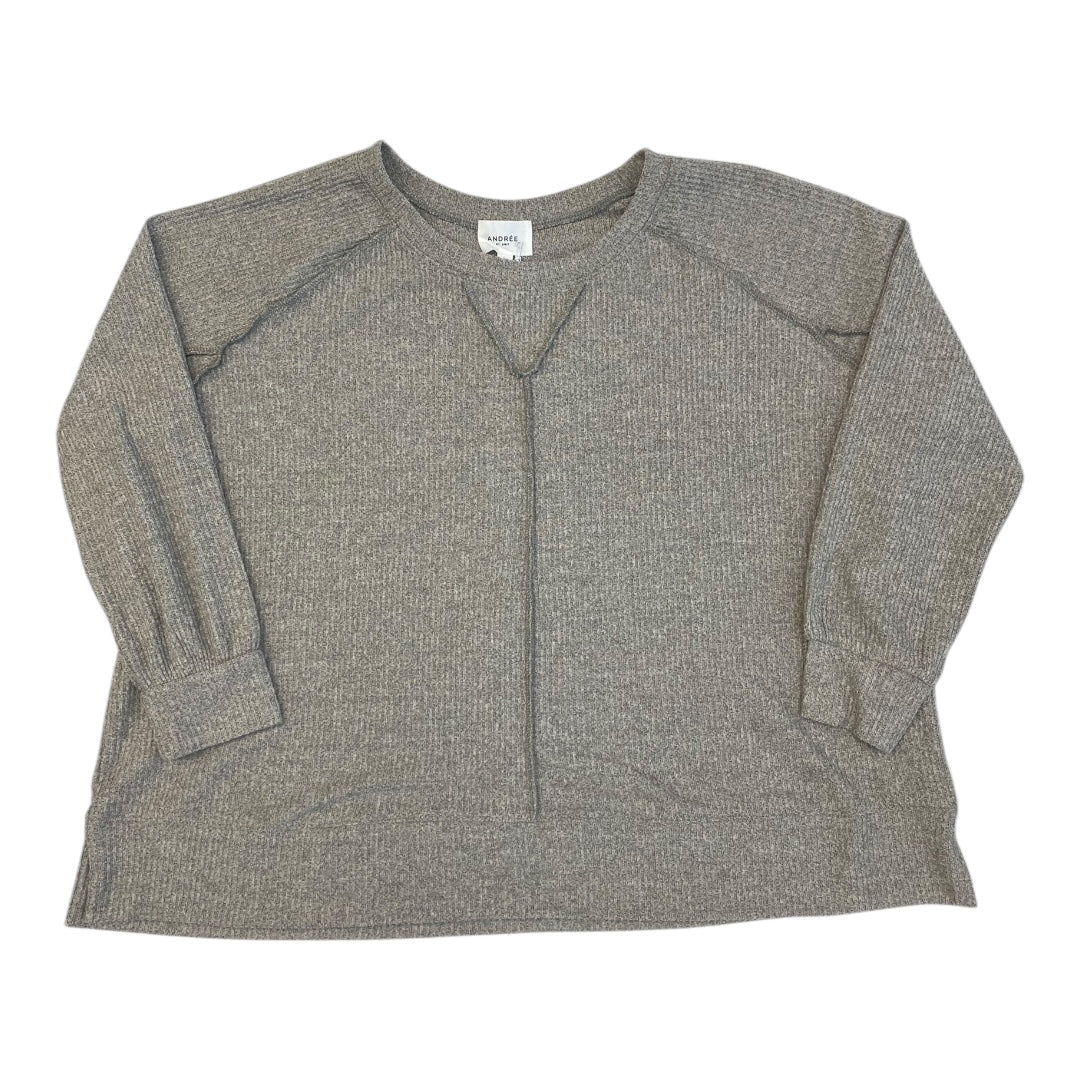 Sweater By Andree By Unit In Tan, Size:1X
