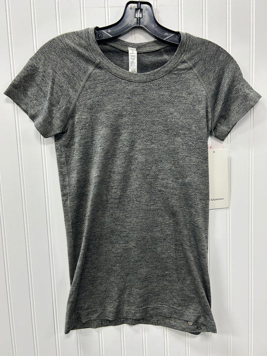 Athletic Top Ss By Lululemon In Grey, Size:6