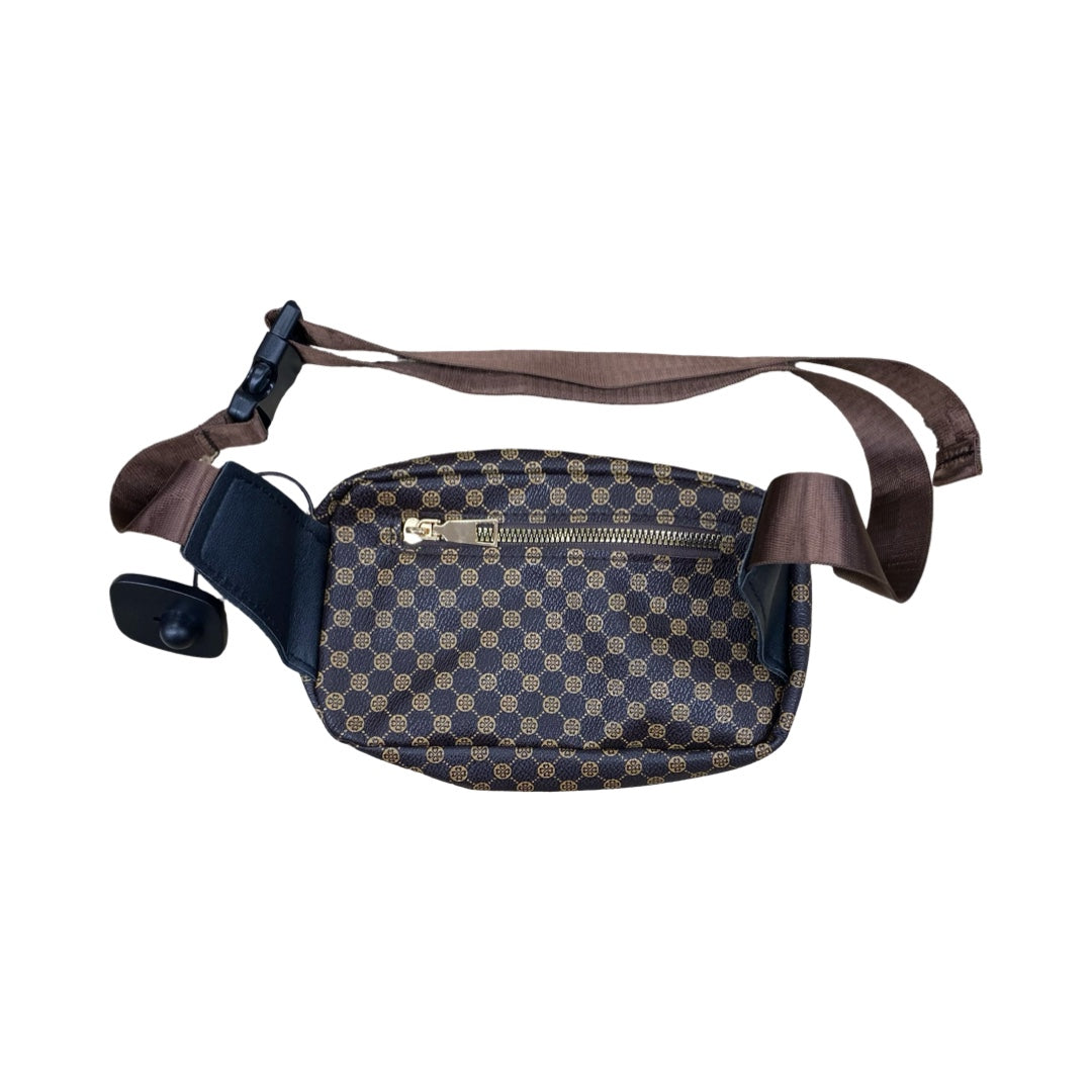 Belt Bag By Clothes Mentor In Brown & Cream, Size:Small
