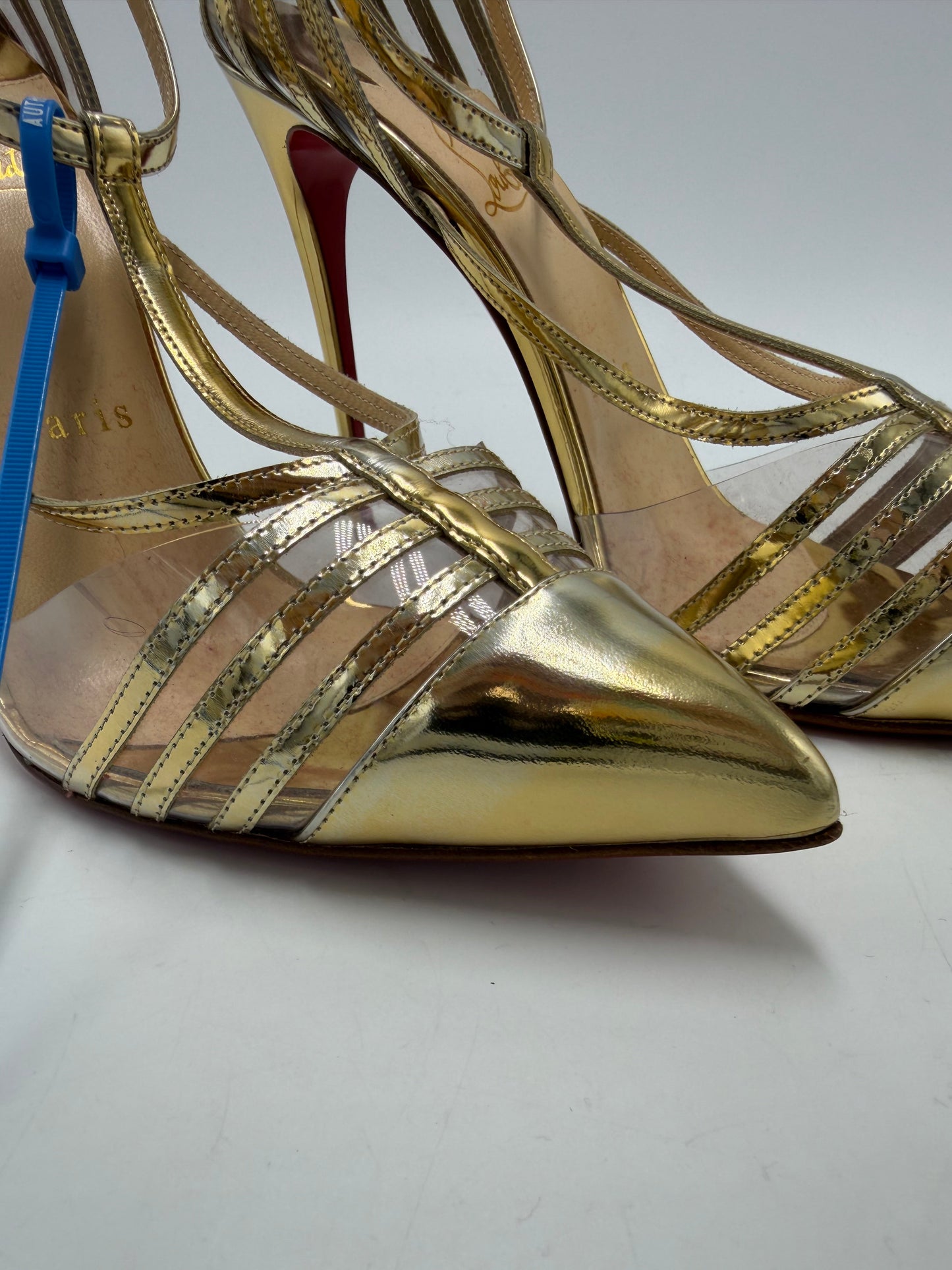 Christian Louboutin Deck 100 Specchio PVC Luxury Pumps, Size: 9.5