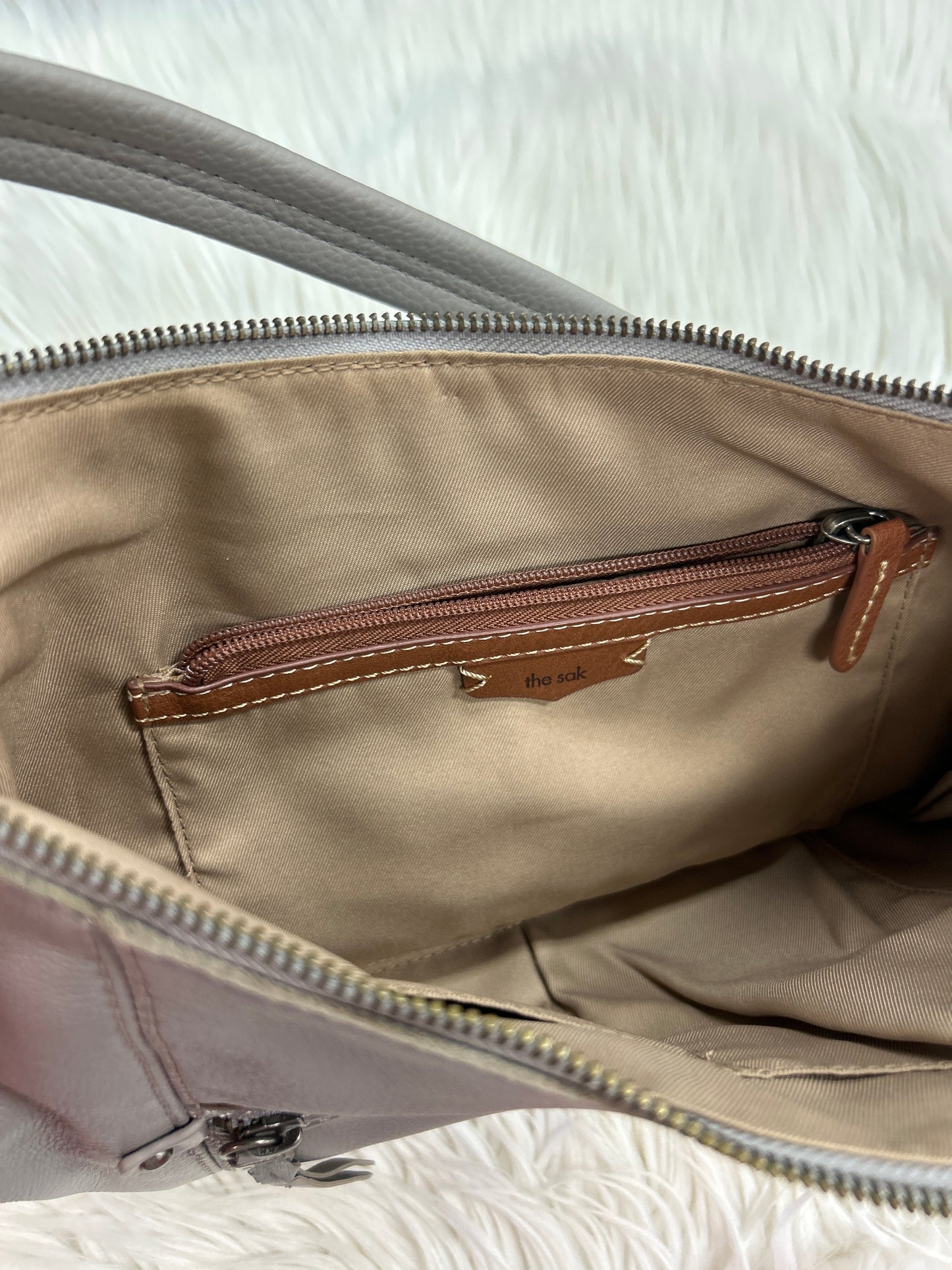 Handbag Leather By The Sak In Grey, Size:Large