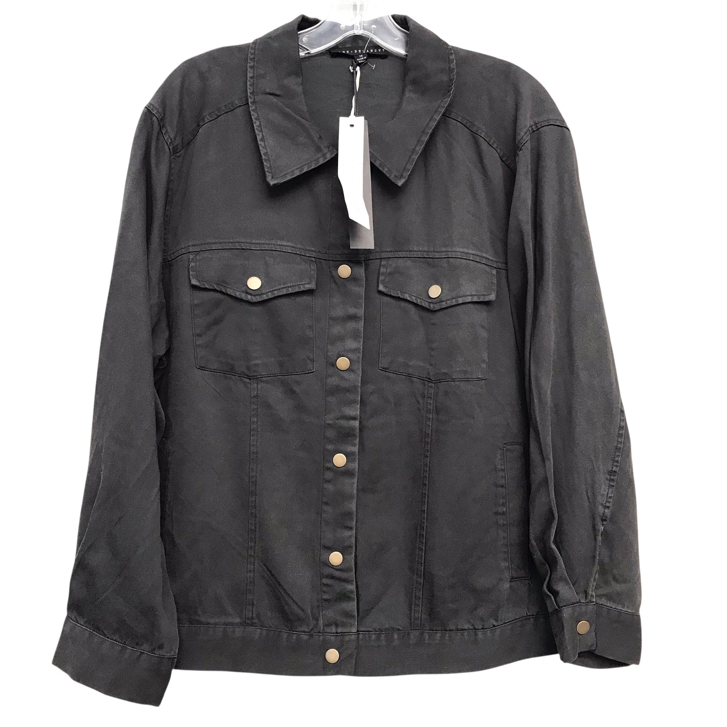 Jacket Denim By Jane And Delancey In Black, Size:1X