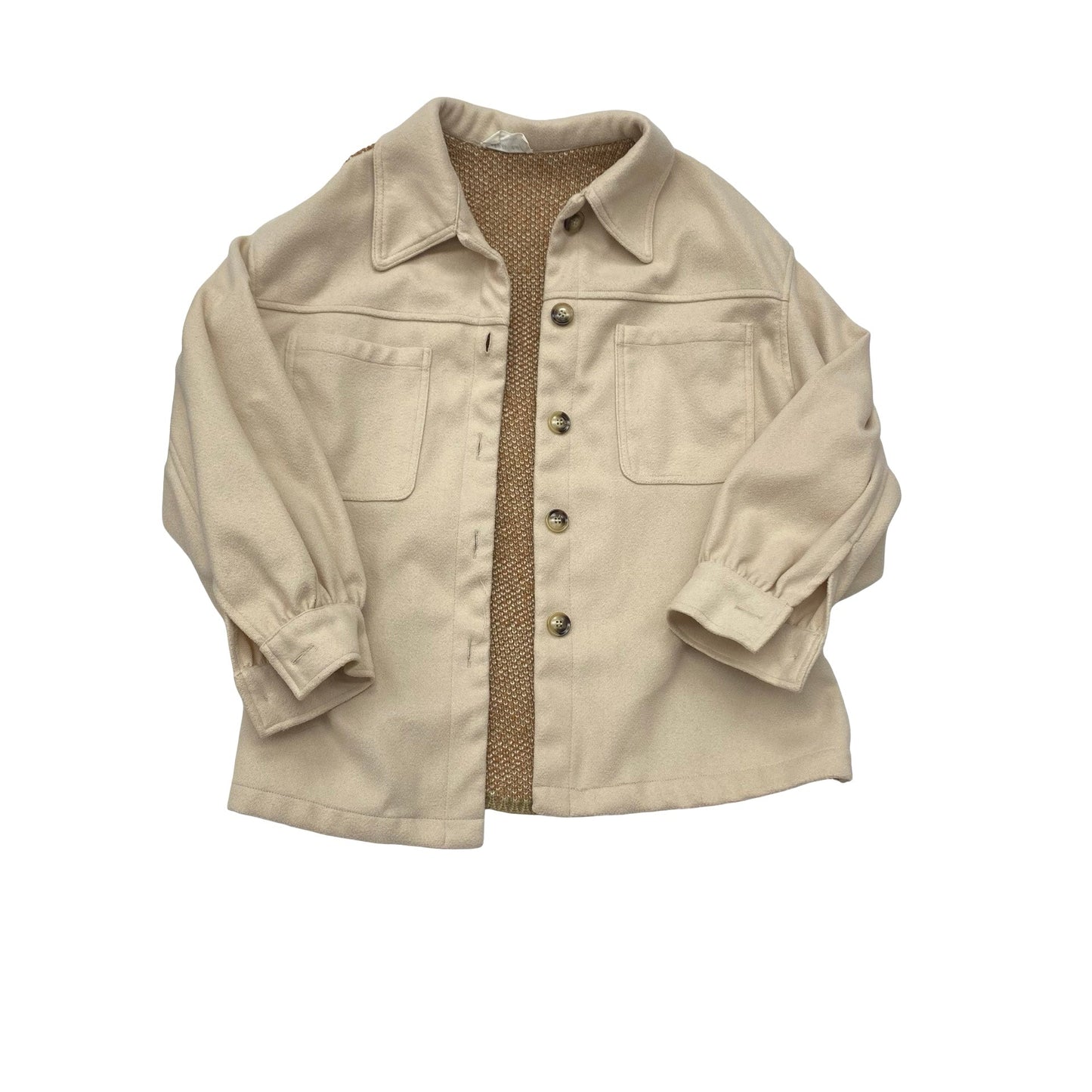 Jacket Shirt By New In In Brown & Tan, Size:M