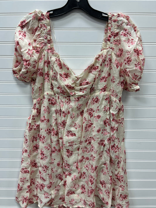 Dress Casual Short By Cmc In Cream & Pink, Size:Xl