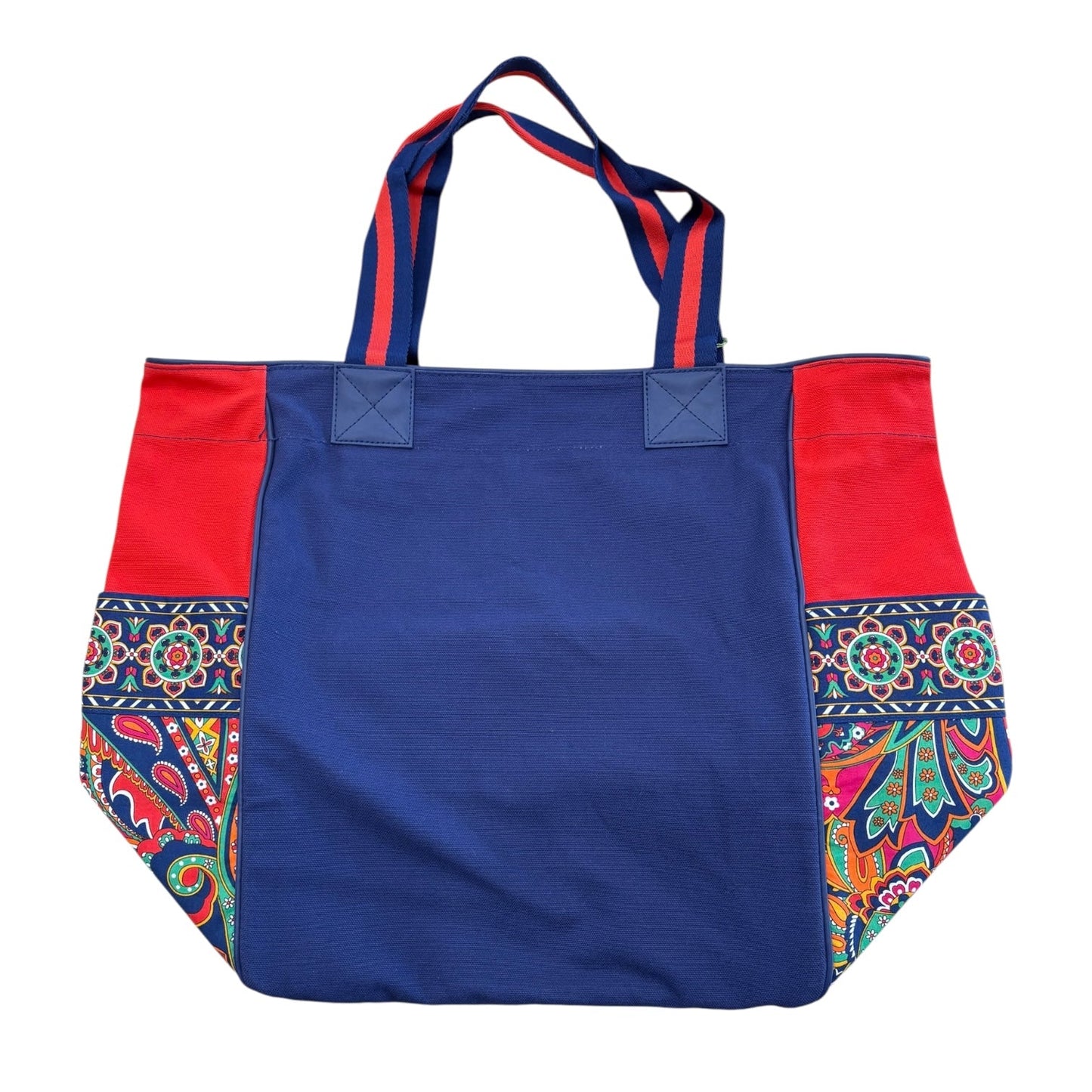 Tote By Vera Bradley In Blue & Red & White, Size:Large