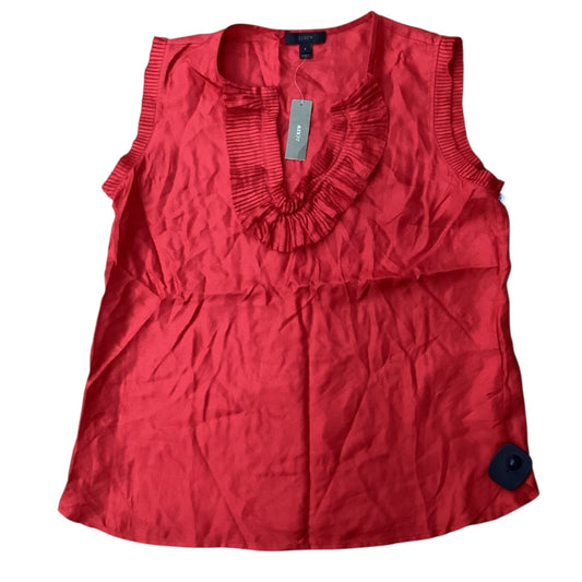 Blouse Sleeveless By J. Crew In Red, Size:8