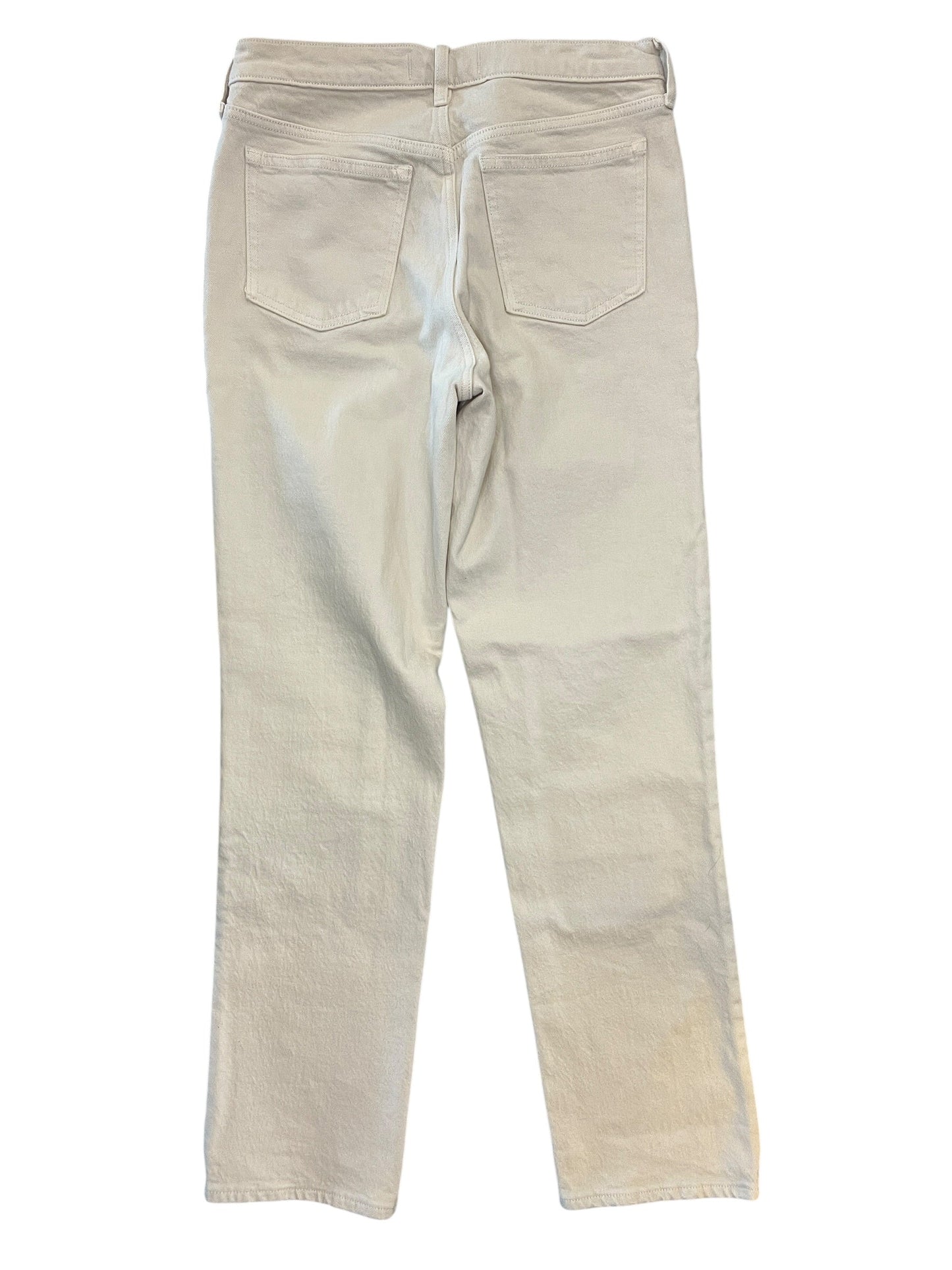 Jeans Straight By Abercrombie And Fitch In Cream Denim, Size:4