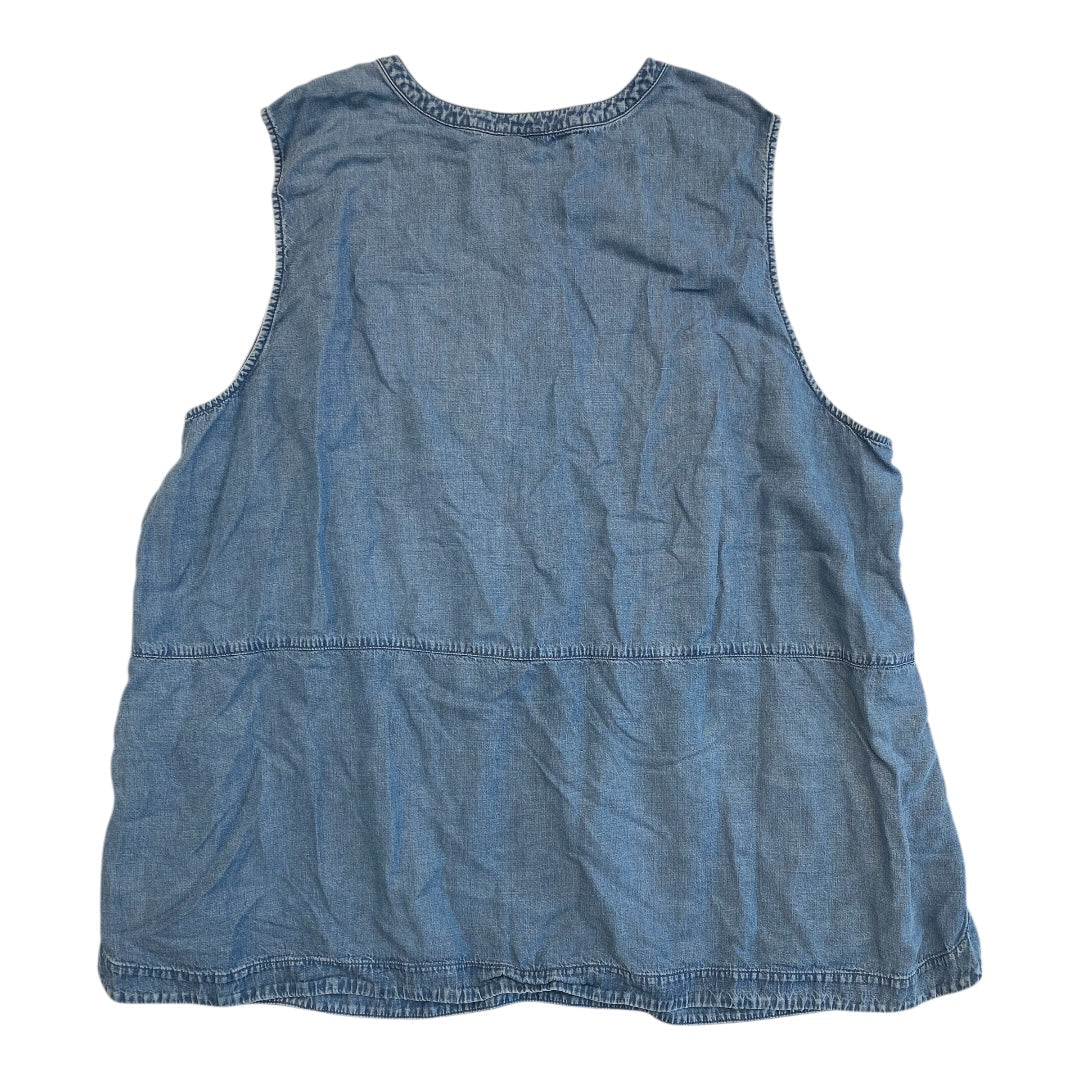 Top Sleeveless By J. Jill In Blue Denim, Size:4X