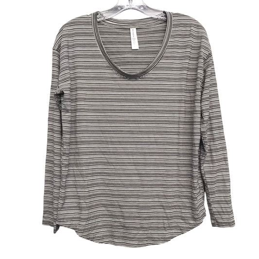 STRIPED PATTERN ATHLETIC TOP LS CREWNECK by ATHLETA Size:M