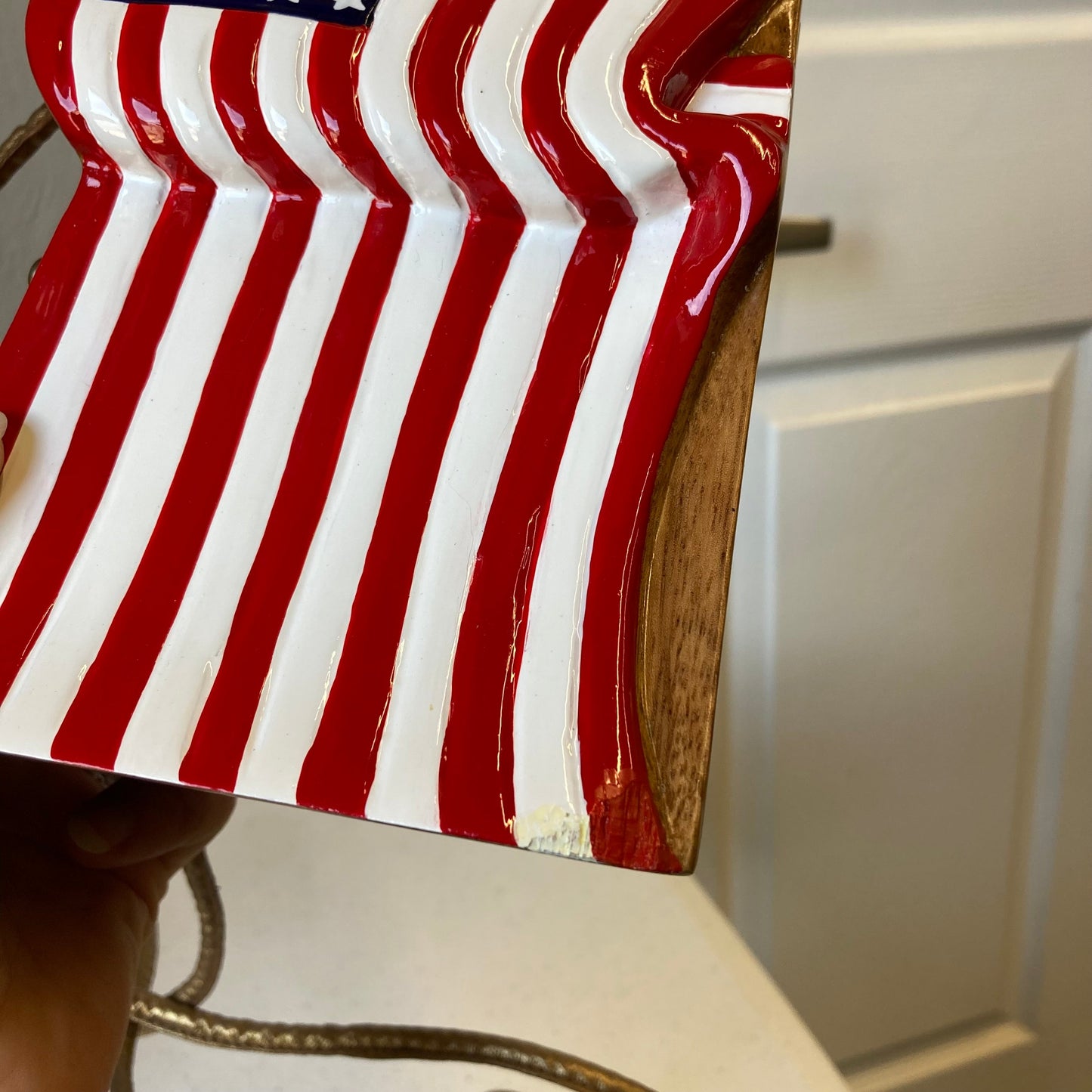 Handbag By Timmy Woods In Blue & Red & White, Size:Small