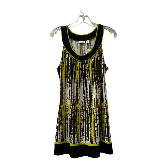 Top Sleeveless By Cato In Black & Green, Size:L
