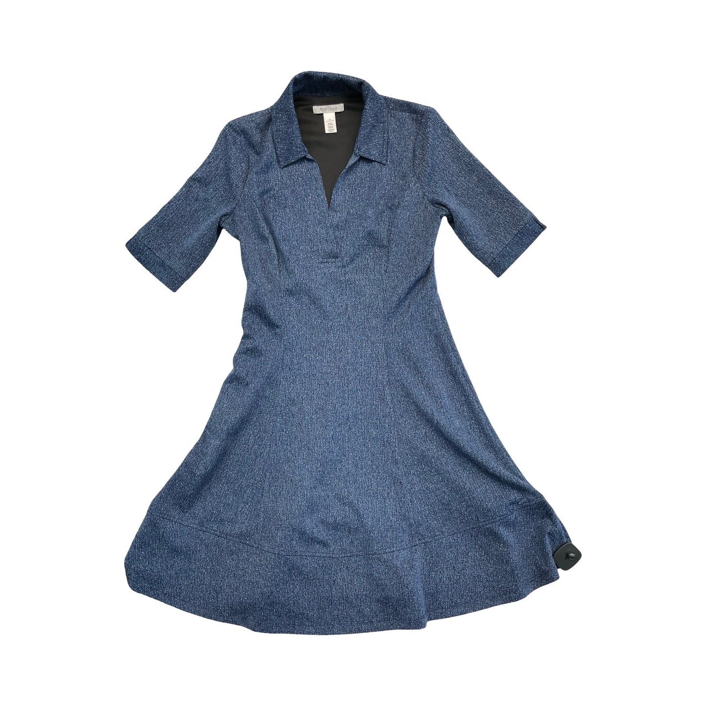 Dress Casual Midi By White House Black Market In Black & Blue, Size:8