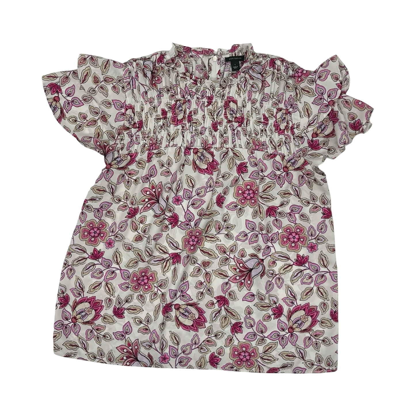 Blouse Ss By Ann Taylor In Cream, Size:S
