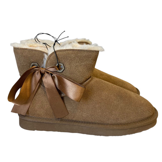 Boots Ankle Flats By Bearpaw In Brown, Size:9
