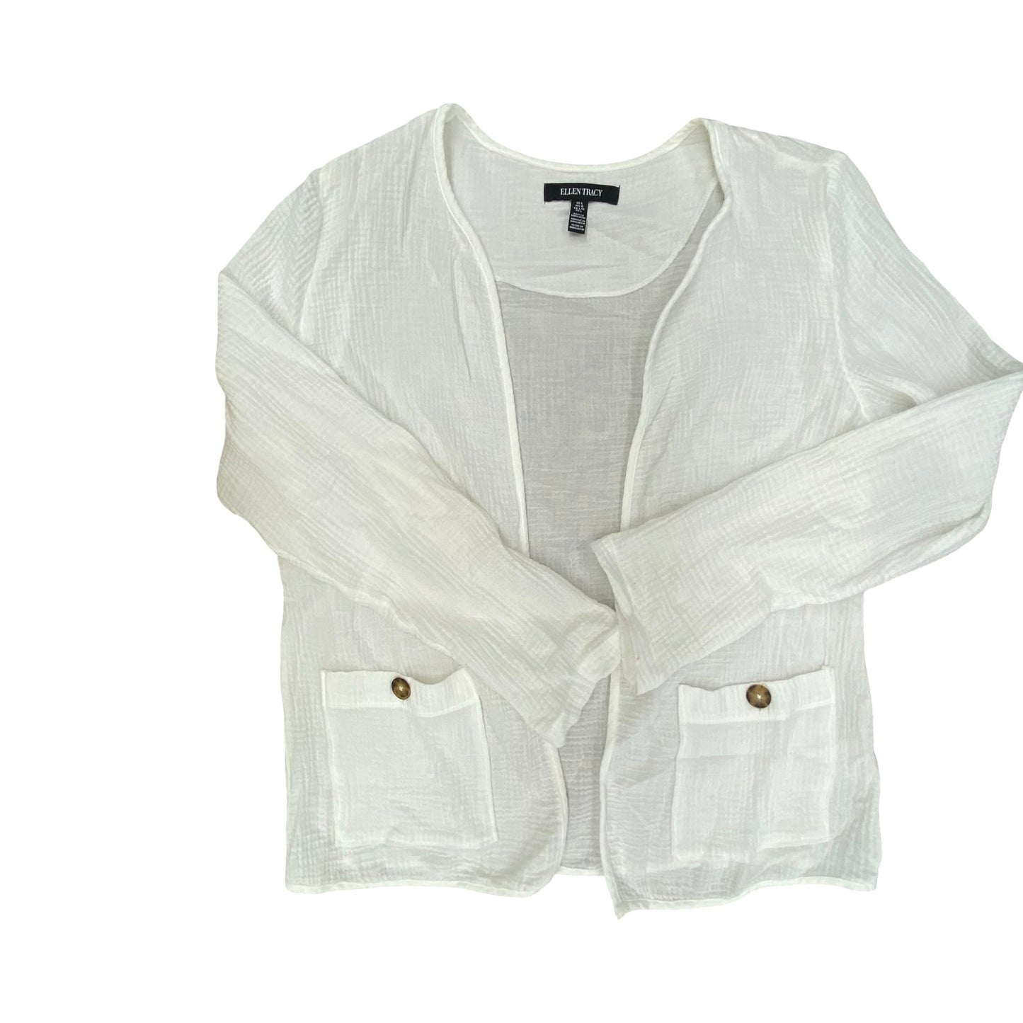 Cardigan By Ellen Tracy In White, Size:L