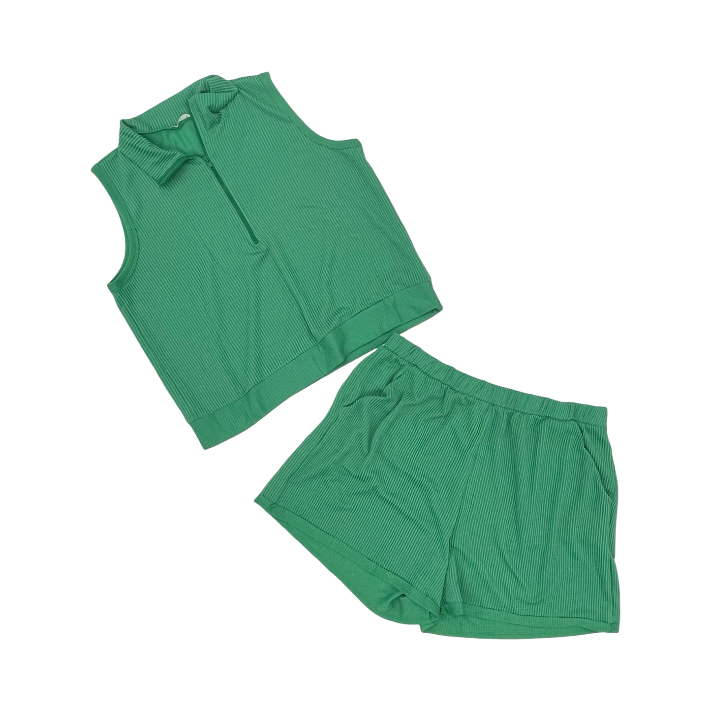 Shorts Set By Ps Kate In Green, Size:1X