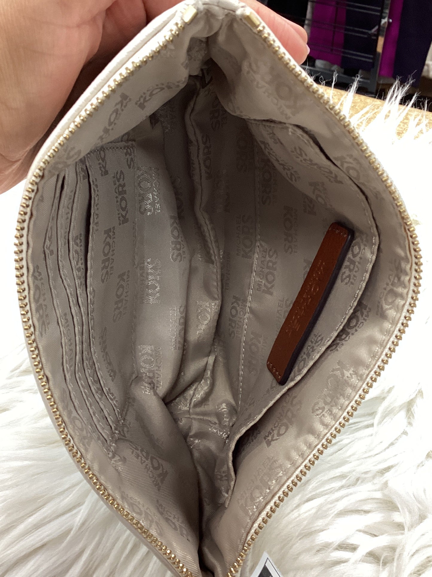 Wristlet By Michael By Michael Kors In Brown & Cream, Size:Large