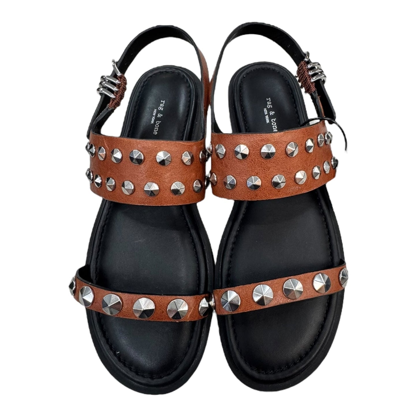 Sandals Flats By Rag And Bone In Black & Brown, Size:5.5