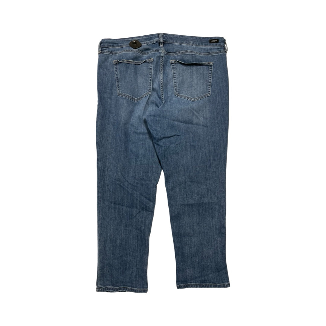 Jeans Straight By Liverpool In Blue Denim, Size:18