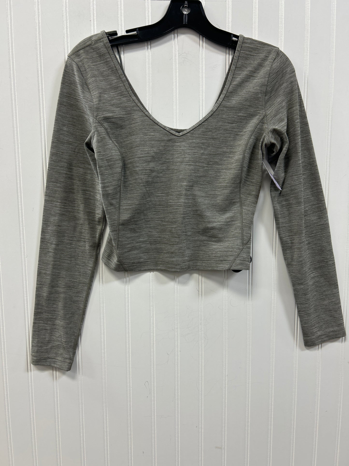 Athletic Top Ls Crewneck By Lululemon In Grey, Size:S