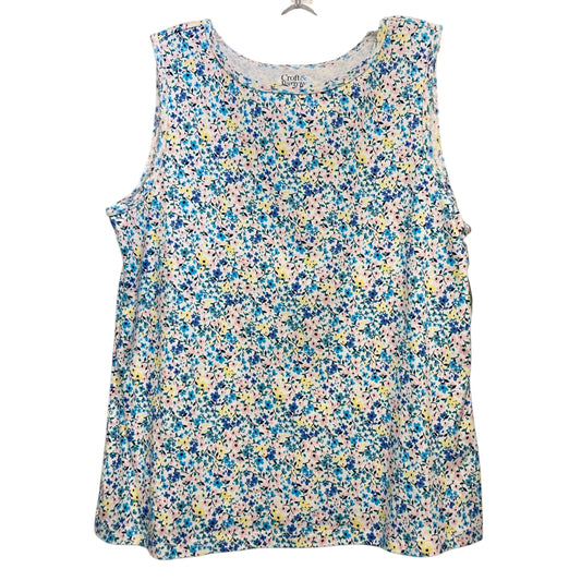 Top Sleeveless By Croft And Barrow In Floral Print, Size:Lp