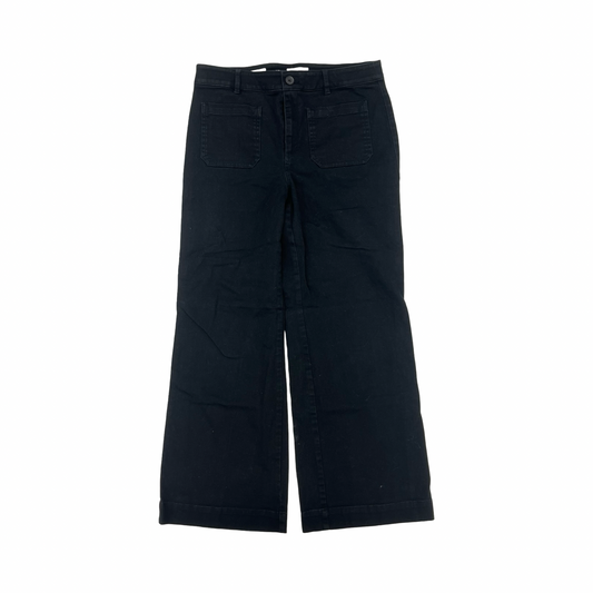 Jeans Wide Leg By Loft In Black Denim, Size:8
