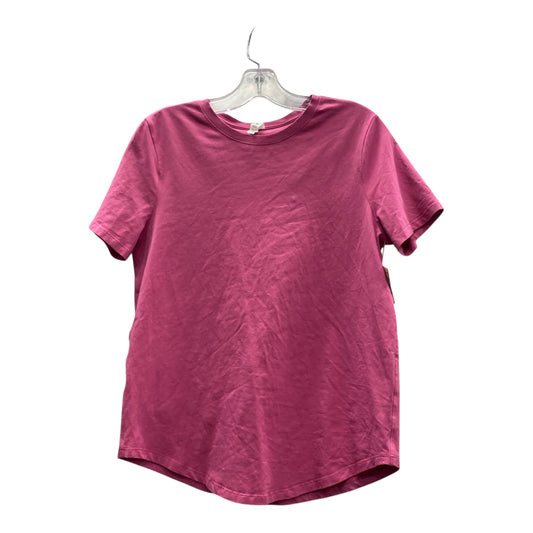 Athletic Top Ss By Lululemon In Pink, Size:S
