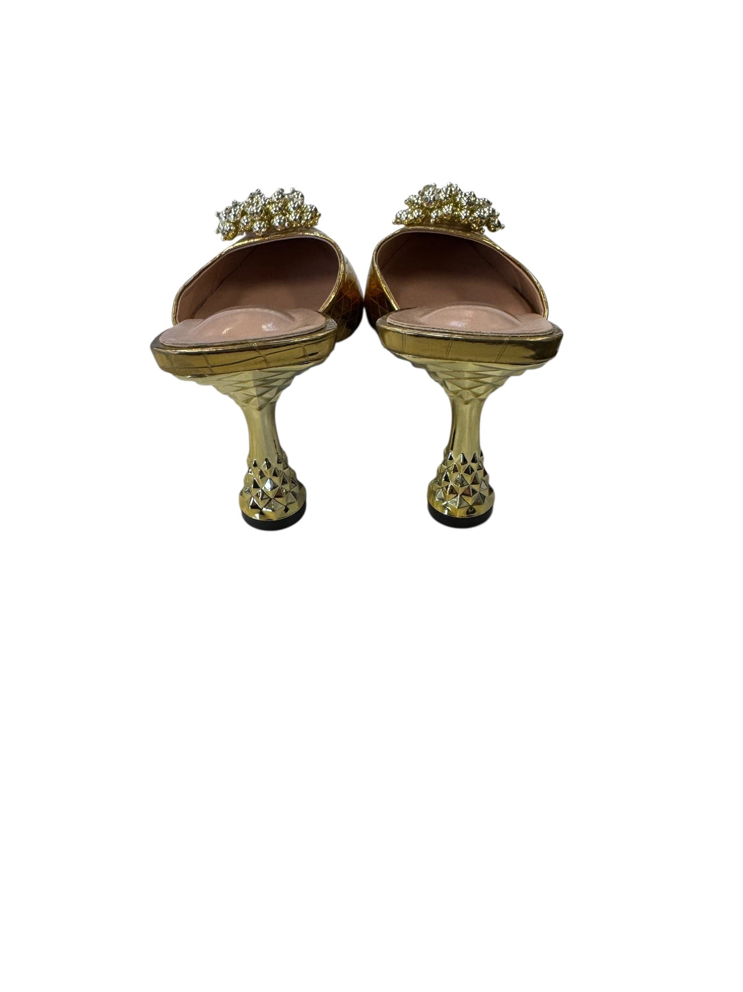 Shoes Heels Block By Clothes Mentor In Gold, Size: 10