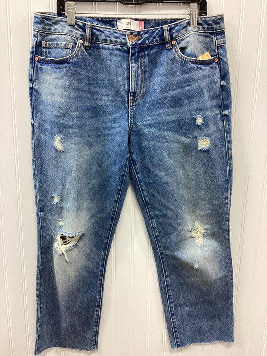 Jeans Straight By Cabi In Blue Denim, Size:10