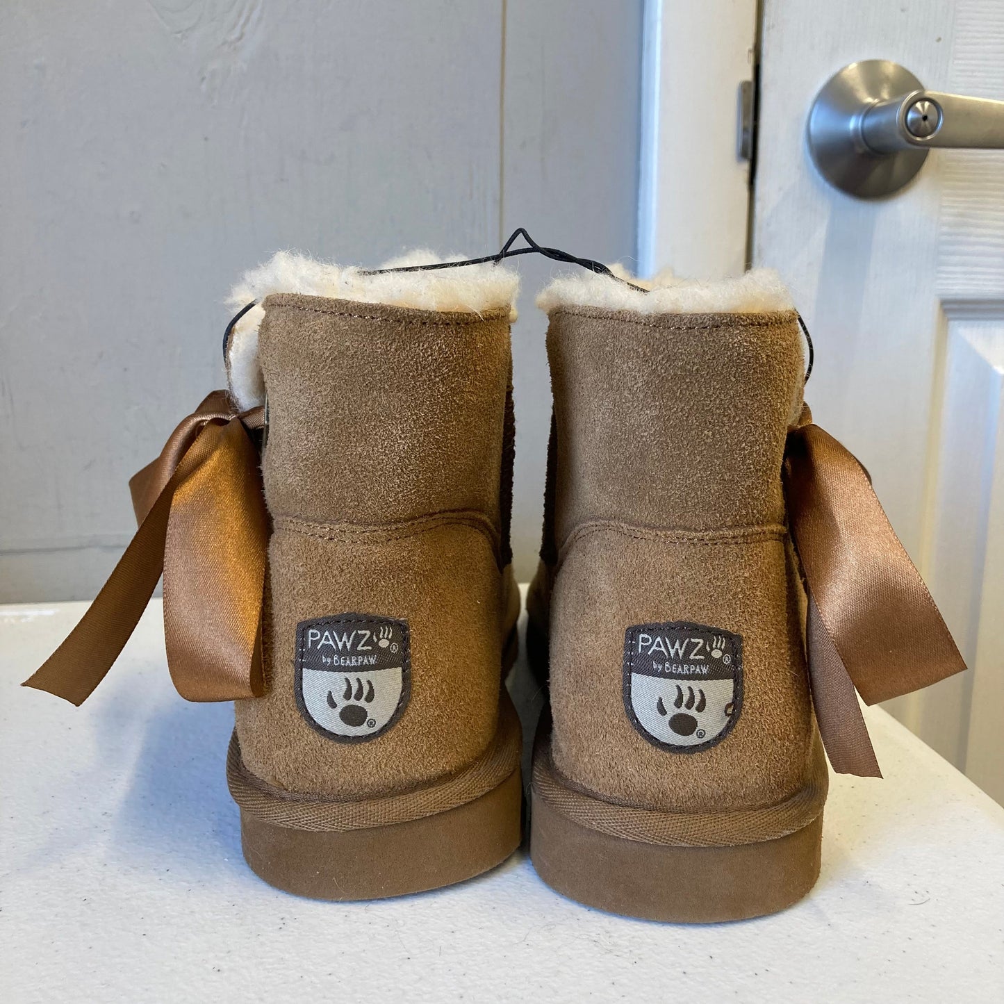 Boots Ankle Flats By Bearpaw In Brown, Size:9