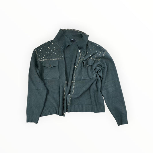 Cardigan By Clothes Mentor In Green, Size:2X
