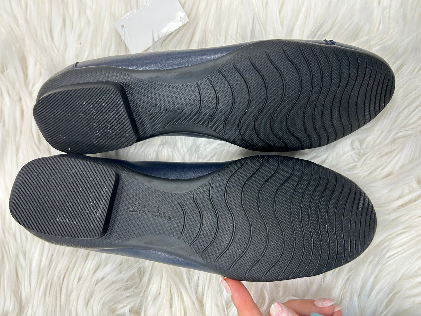 Shoes Flats By Clarks In Navy, Size:9.5