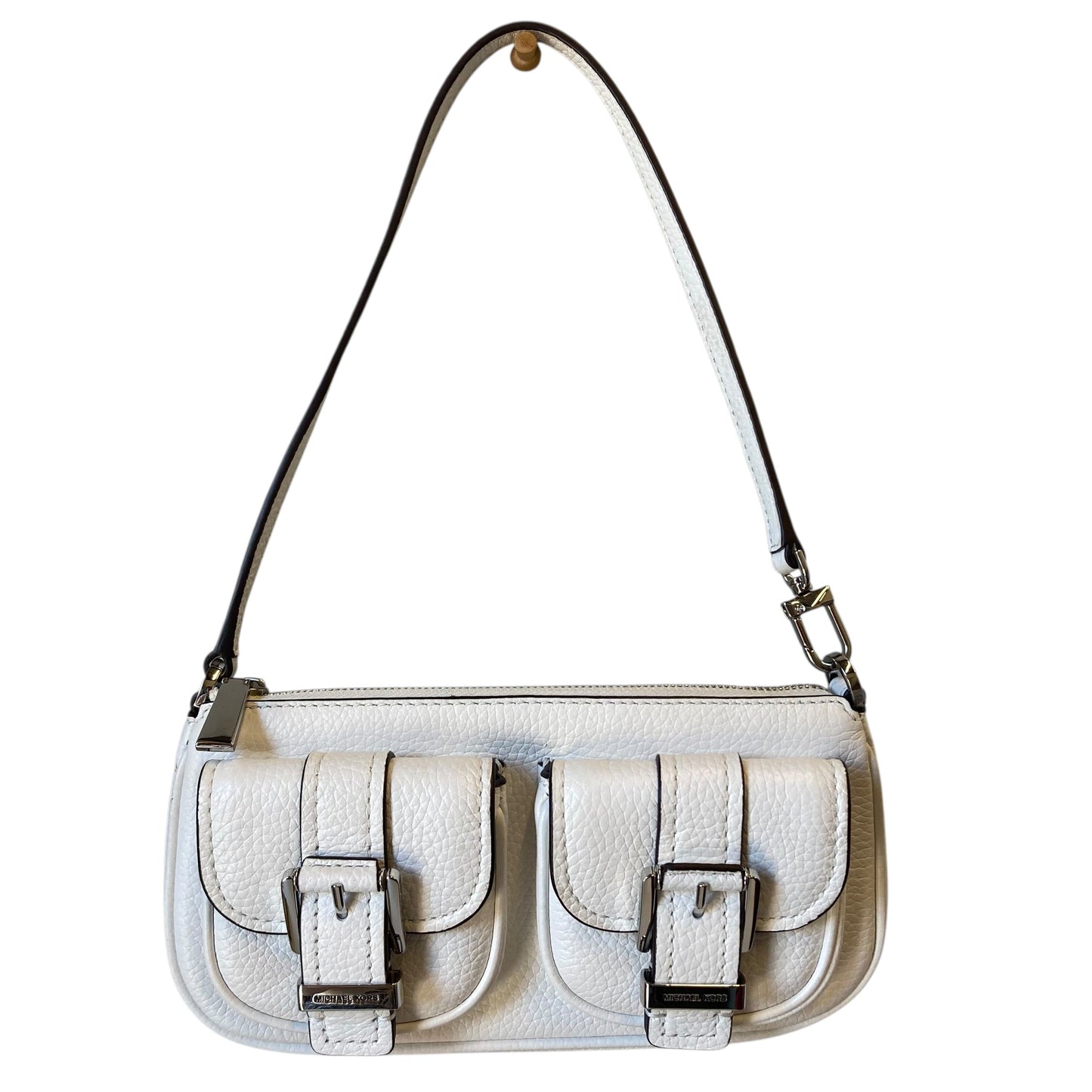 Handbag Designer By Michael Kors In White, Size:Small