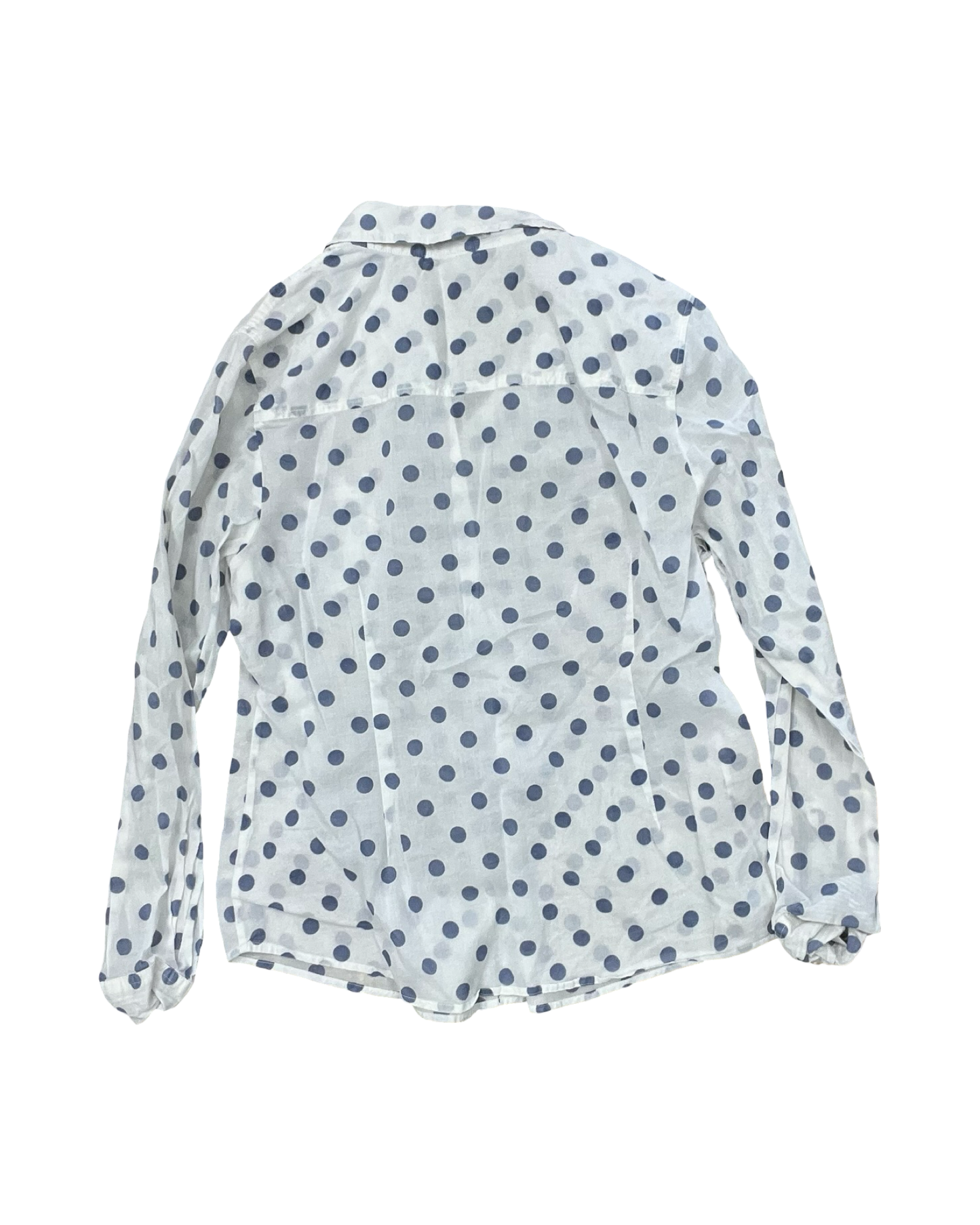 Blouse Ls By Boden In Blue & White, Size:L