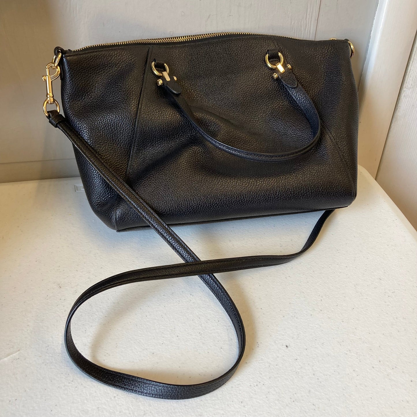 Handbag Designer By Coach In Black, Size:Medium