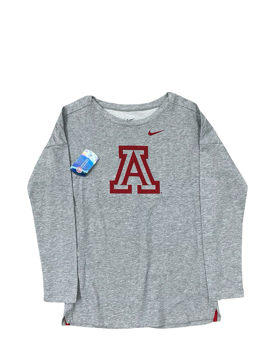 Athletic Top Ls Crewneck By Nike In Grey, Size:S
