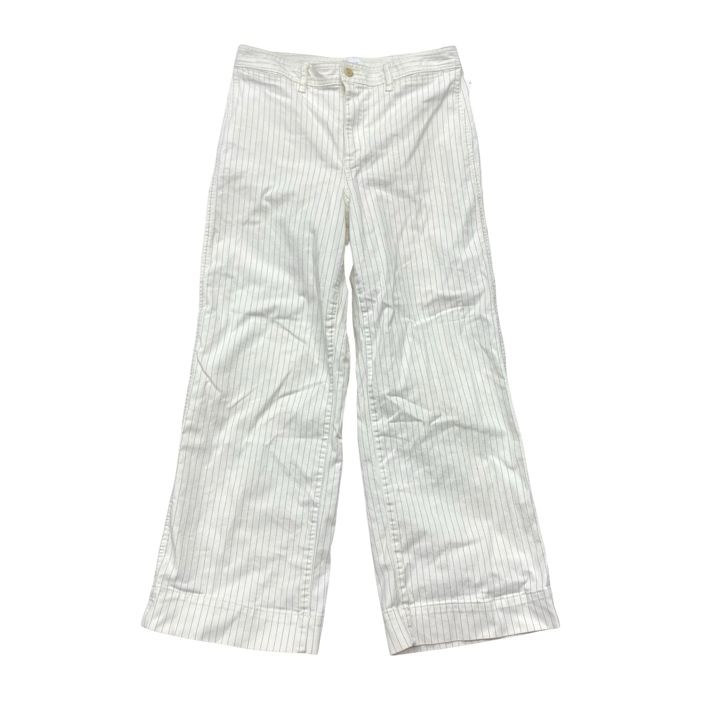 Jeans Wide Leg By Gap In White Denim, Size:12L