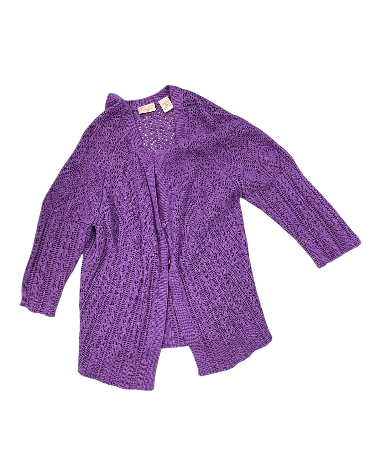 Cardigan By Northcrest In Purple, Size:S