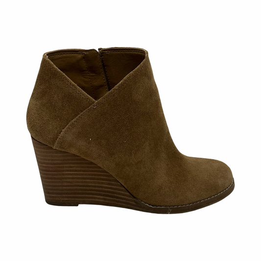 Boots Ankle Heels By Lucky Brand In Tan, Size:7.5