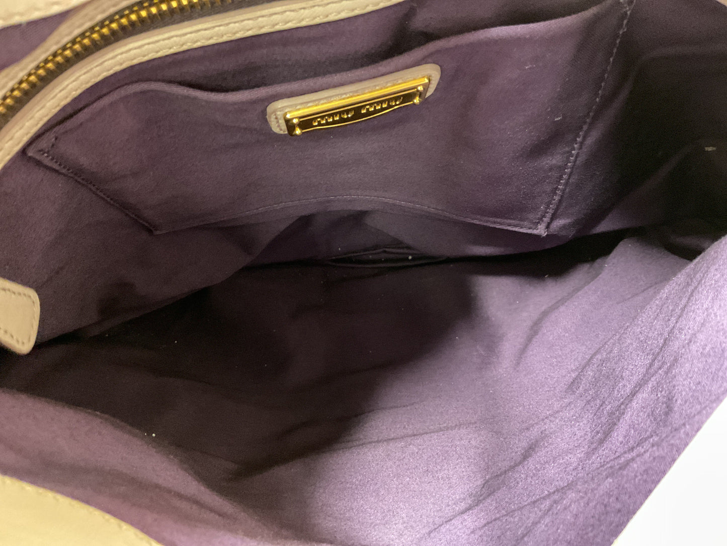 Handbag Luxury Designer By Miu Miu In Purple, Size:Large