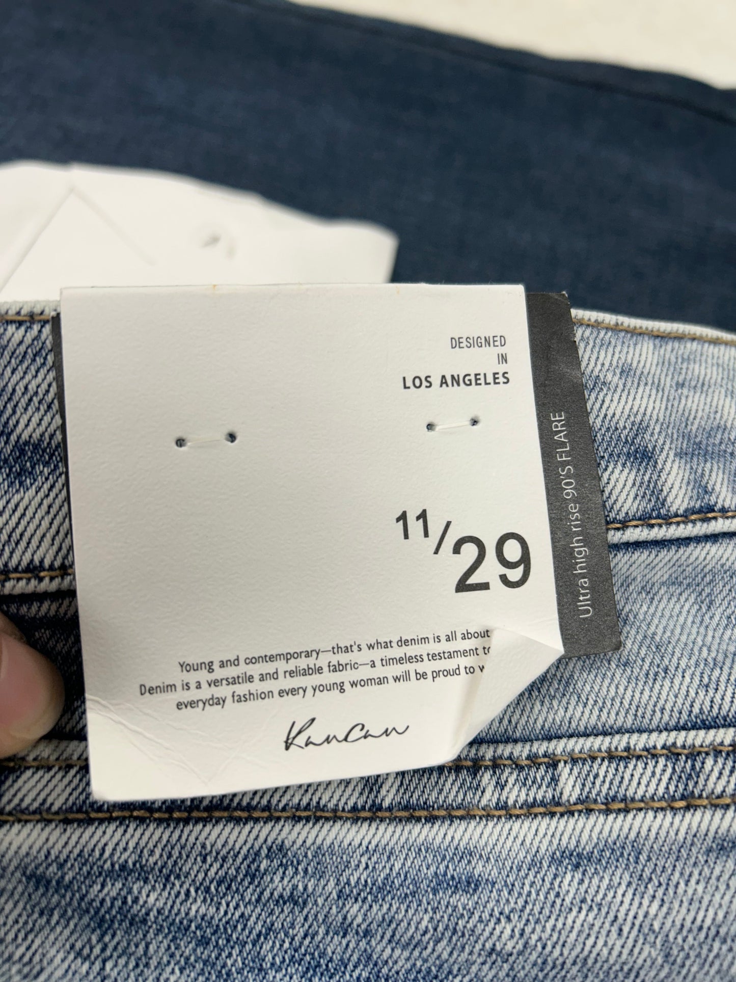 Jeans Wide Leg By Kancan In Blue Denim, Size:10