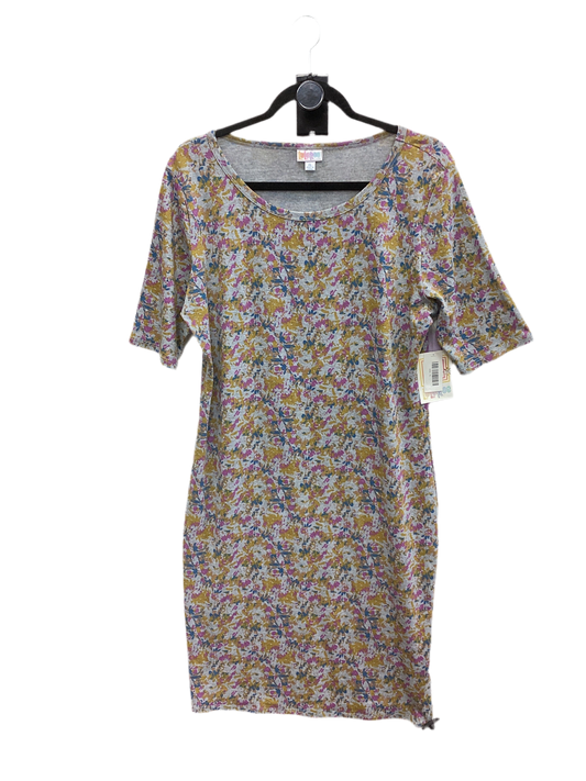 Dress Casual Midi By Lularoe In Floral Print, Size:Xl