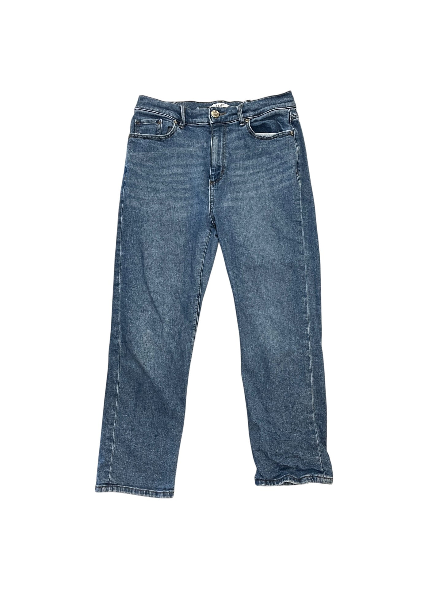 Jeans Straight By Loft In Blue Denim, Size:6P
